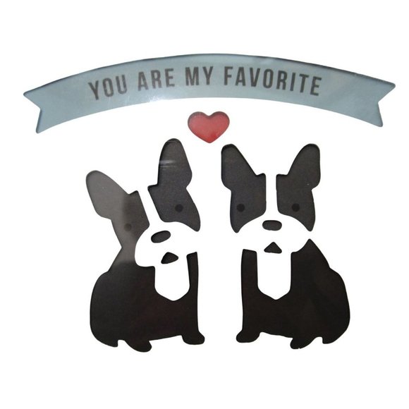 Boston Terrier Cut Out You Are My Favorite Blank Note Cards Molly and Rex New - Picture 1 of 7